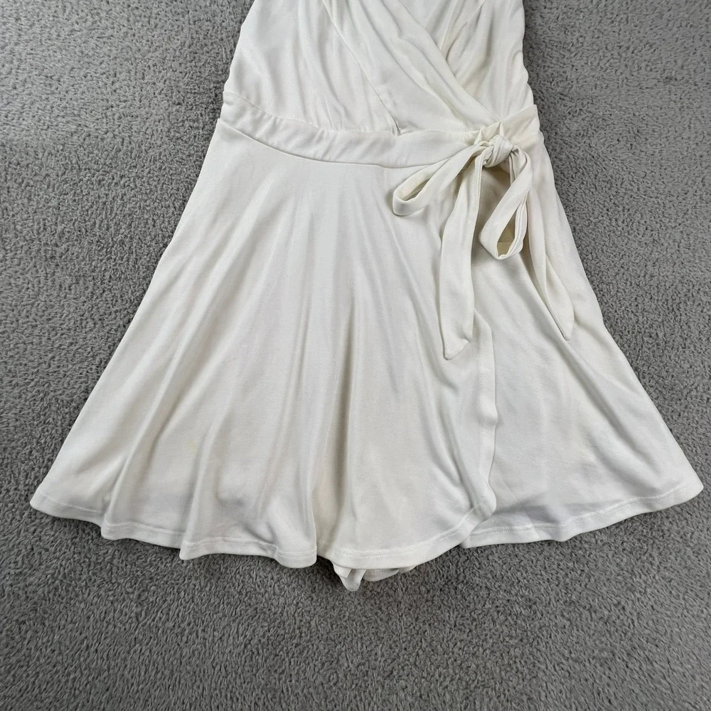 Urban Outfitters Kimchi Blue Y2K Wrap Romper Dress Side Tie Small White - Picture 3 of 12